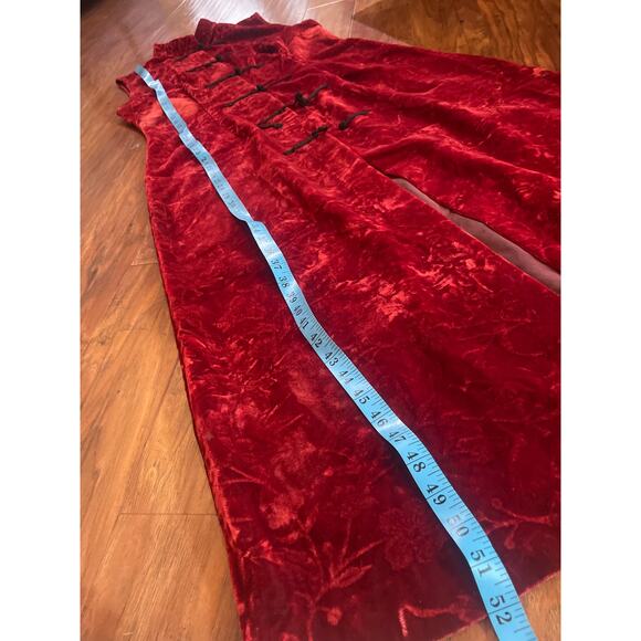 Vintage 90's VICTORIA'S SECRET Collection Velvet Burnout Cheongsam Dress GOTH L - Picture 11 of 12